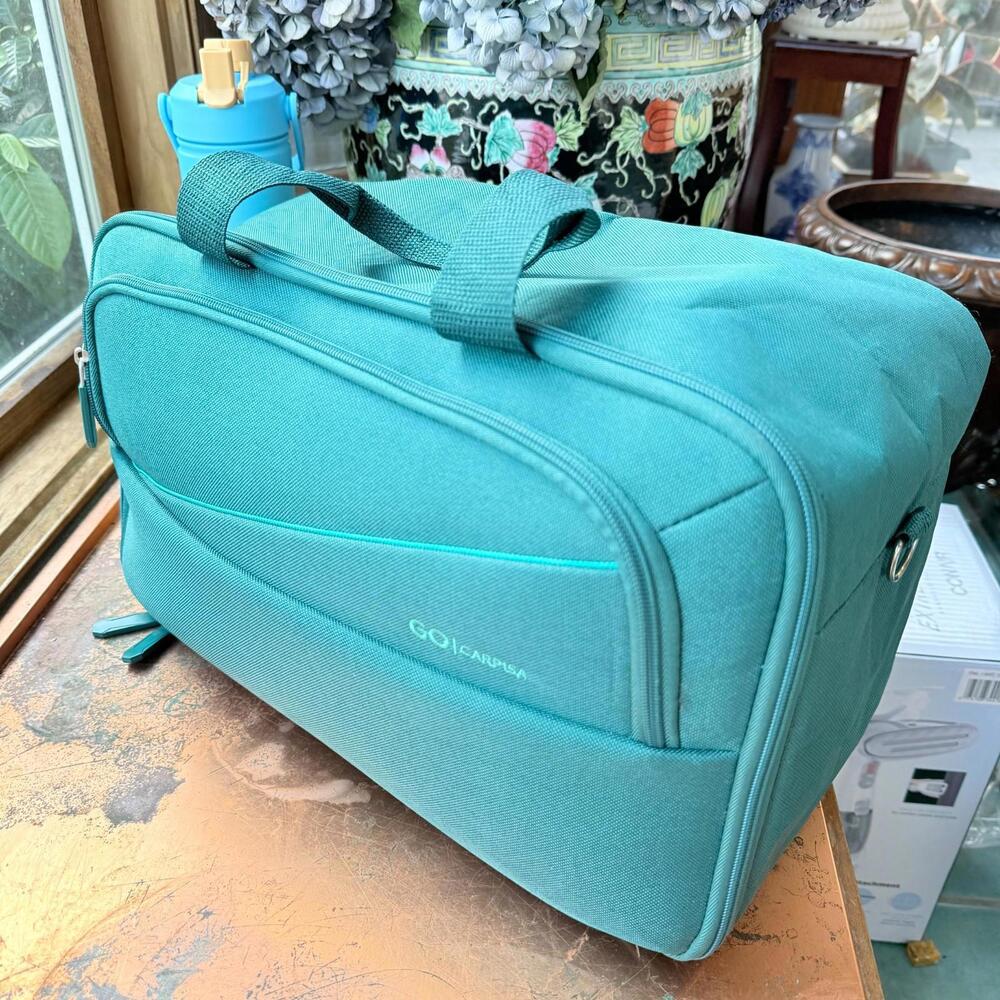 Go Carpisa Padded Green Travel Bag Carry On w/ Luggage Hook Excellent